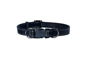 Hunde - Dogman Nylon Hundehalsband Iris Schwarz Klein 10mmx22-35cm - 123000