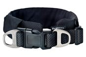 Hunde - Dogman Emmi Gepolstertes Halsband Verstellbar Schwarz M (45mm x 45-75cm) - 127002