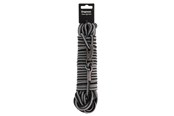 Hunde - Dogman Iris geflochtene Schleppleine mit Karabinerbefestigung Grau 6,5mm 15m - 224005