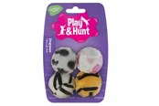 Katzen - Dogman Cat Toy Plush Covered Ball 4cm (4-Pack Assorted) - 331209