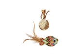 Katzen - Dogman Katzenspielzeug Bunter Twillstoff-Fisch und Ball mit Katzenminze 16cm - 331389