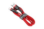 USB Kabel - Baseus Cafule USB Lightning cable 2.4A 1m (black + red) - CALKLF-B09