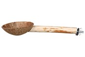 Vogelspielzeug - Trixie Naturholz-Sitzstange mit Kokosnuss-Futterschale 25cm - TX58747