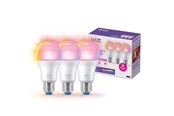 Smart-Home - WiZ Color A60 E27 Smart LED Bulb 3-pack - RGB/16 Million colors + Dimmable White LED - 929003601033