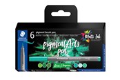 Utensilien zum Schreiben und Zeichnen - Staedtler Pigment brush 371 "Greens & Turquoises" 6 pcs. Cardboard box - 371 C6-3