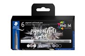 Utensilien zum Schreiben und Zeichnen - Staedtler Pigment soft brush 372 "Grey colours" 6pcs. Cardboard box - 372 C6