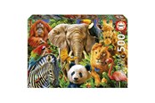 Puzzle - Educa 500 Wild Animal Collage - 80-19550