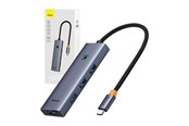 USB-Hubs - Baseus 4in1 Hub UltraJoy USB-C do USB 3.0 (space grey) USB-Hubs - USB 3.0 - 4 - Grau - B0005280A813-03