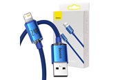 USB Kabel - Baseus Crystal Shine cable USB to Lightning 2.4A 2m (blue) - CAJY000103
