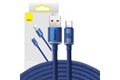 USB Kabel - Baseus Crystal Shine cable USB to USB-C 100W 2m (blue) - CAJY000503