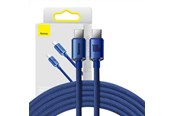 USB Kabel - Baseus Crystal Shine cable USB-C to USB-C 100W 2m (blue) - CAJY000703