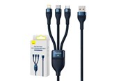 USB Kabel - Baseus 3in1 USB cable Flash Series USB-C + micro USB + Lightning 100W 1.2m (blue) - CASS030003