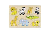 Puzzle - Goki Wooden Stud Puzzle Wild Animals Holz - 57874