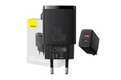 Handys - Adapter und Ladegeräte - Baseus Compact USB/USB Type C Fast Charger 20W 3A Power Delivery Quick Charge 3.0 Black (CCXJ-B01) - CCXJ-B01
