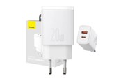 Handys - Adapter und Ladegeräte - Baseus Compact Quick Charger USB USB-C 20W (white) - 6953156207240