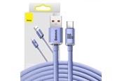 USB Kabel - Baseus Crystal Shine cable USB to USB-C 100W 2m (purple) - CAJY000505