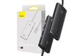 USB-Hubs - Baseus Lite Series Hub 4in1 USB-C to 4x USB 3.0 + USB-C 25cm (Black) USB-Hubs - USB 3.0 - 4 - Schwarz - WKQX030301
