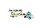 Spielzeugauto - Small Foot - Wooden Truck Transporter Chicago with Cars 9dlg. - 11510