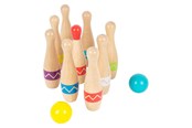 Spiele im Freien - Small Foot - Wooden Bowling Game with Zigzag Pattern 11 pcs. - 11912