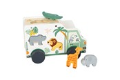 Baby Spielzeug - Small Foot - Wooden Shape Sorter Jeep Safari 6dlg - 11700