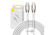 USB Kabel - Baseus USB-C cable for USB-C  Glimmer Series 100W 2m (White) - CADH000802