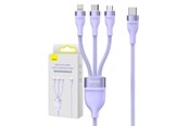 USB Kabel - Baseus 3in1 USB-C cable  Flash Series 2 USB-C + micro USB + Lightning 100W 1.5m (purple) - CASS030205