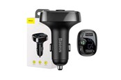Handys - Adapter und Ladegeräte - Baseus FM Transmitter T typed Bluetooth 2xUSB microSD (Black) - CCMT000001