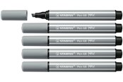 Utensilien zum Schreiben und Zeichnen - STABILO Pen 68 MAX - Felt-tip pen with thick chisel tip - Medium Cold Gray - 768/95