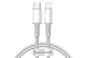 USB Kabel - Baseus High Density Braided Cable Type-C to Lightning PD 20W 1m (white) - CATLGD-02