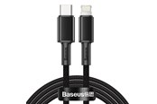 USB Kabel - Baseus High Density Braided Cable Type-C to Lightning PD 20W 2m (Black) - CATLGD-A01