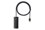 USB-Hubs - Baseus Lite Series USB do 4x USB 3.0 2m (black) USB-Hubs - USB 3.0 - 4 - Schwarz - WKQX030201