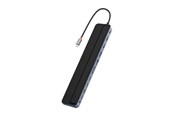 USB-Hubs - Baseus Hub 12in1 EliteJoy Gen2 series USB-C to 2xHDMI+ 3xUSB 3.0+ PD+ DP+ SD/TF+ RJ45+Type-C+ 3.5mm (dark gray) USB-Hubs - USB 3.0 - 12 - Grau - WKSX030213