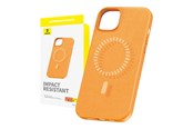 Handys - Cover & Cases - Baseus Magnetic Phone Case for iPhone 15 Plus Fauxther Series (Orange) - P60157305713-02