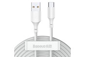 USB Kabel - Baseus Simple Wisdom Data Cable Kit USB to Type-C 5A (2PCS/Set)1.5m White - TZCATZJ-02