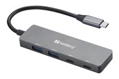 USB-Hubs - Sandberg 4-port USB Hub USB-Hubs - USB 3.0 - 4 - Grau - 136-50