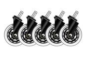 Gaming Stühle - Deltaco 3" Universal Rubber Caster - Schwarz - GAM-157