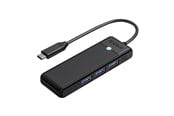 USB-Hubs - ORICO Adapter Hub 4in1 Orico USB A3.0x3+TF/SD3.0x1 USB-Hubs - USB 3.0 - 4 - Schwarz - PAPW3AT-C3-015-BK-EP