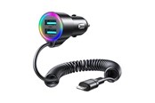 Handys - Adapter und Ladegeräte - Joyroom Car charger JR-CL25 2x USB + Lightning cable (black) - JR-CL25