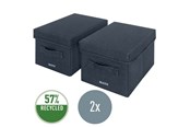 Archivierung und Aufbewahrung - Leitz Aufbewahrungsbox aus Stoff mit Deckel klein, Samtgrau, 2er-Pack - 61460089