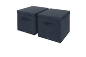 Archivierung und Aufbewahrung - Leitz Aufbewahrungsbox aus Stoff mit Deckel groß, Samtgrau, 2er-Pack - 61450089
