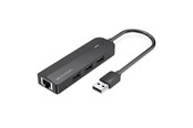 USB-Hubs - Vention 3-Port USB 2.0 Hub with 100M Ethernet Adapter 0.15M Black USB-Hubs - USB 2.0 - 5 - Schwarz - CHPBB