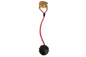 Hunde - Active Canis Hundespielzeug Langlebiger Gummiball mit Seil Schwarz - 12113