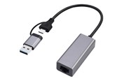 Netzwerkadapter (Netzkarte, Druckserver, u.s.w.) - Gembird Cablexpert A-USB3AC-LAN-01 USB 3.1 + type-C Gigabit network adapter space grey - A-USB3AC-LAN-01