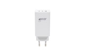 Handys - Adapter und Ladegeräte - GEAR Charger GAN 220V 2xUSB-C + 1xUSB-A PD 45W + 18W + 3A (total 65W) White - 665088