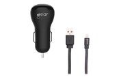 Handys - Adapter und Ladegeräte - GEAR Charger 12V 1xUSB 1A Black Lightning Cable 1m MFI - 665008