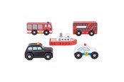 Holzspielzeug - Bigjigs Wooden Vehicles 5pcs. - BJT064