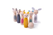 Spiele im Freien - Bigjigs Wooden Skittles Game Woodland Animals - 32010