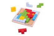 Baby Spielzeug - Bigjigs Wooden Block Puzzle Patterns - 33019