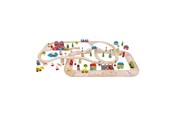 Holzspielzeug - Bigjigs Wooden Train Track and Car Track Set 105dlg. - BJT032