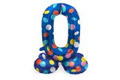 Spielzeug - Folat BV Standing Foil Balloon Colorful Dots Number 0 - 72cm - 63970
